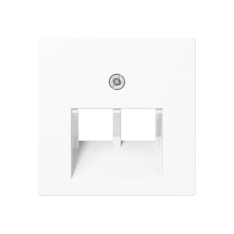 Capac pentru prize de date  IAE/UAE 2 x 8 pini, termoplastic, seria AS/A, alb alpin,Jung A569-2BFPLUAWW