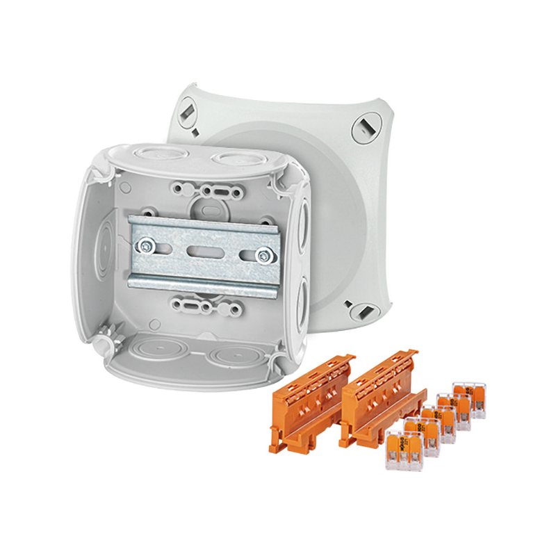 Doza de legatura HENSEL pentru cablu 1,5-4qmm gri cu terminal de conectare compact WAGO