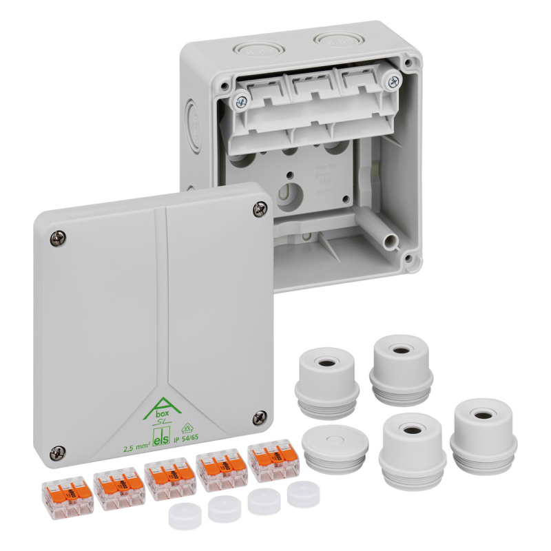 Doza aparenta gri  ABOXSL-2.5/4  4qmm gri cu terminal fără șuruburi 5 pini
