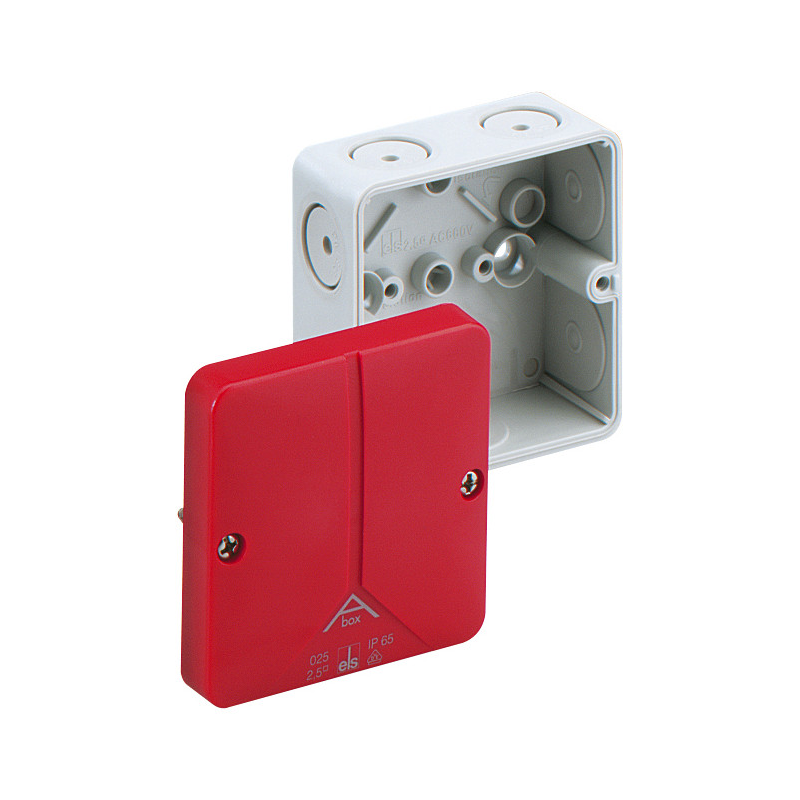 Doza aparenta gri cu capac rosu  ABOX025SB-L IP65 goală