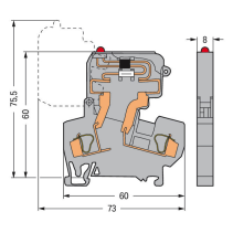 Clemă şir ind. cu siguranţă si Led , WAGO  281-611/281-541