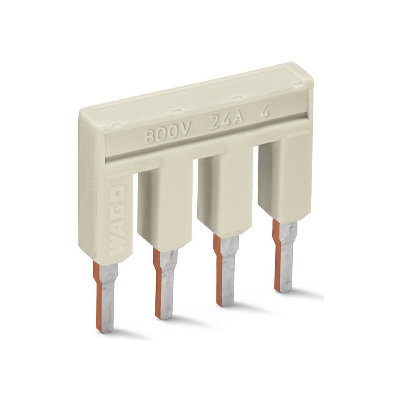 Punte de conectare 4 poli izolat gri deschis 18A , WAGO 2002-404