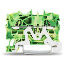 Clema sir PE , WAGO 2002-1207 , 2x0,25-2,5qmm seria 2002 24A 800V Ex verde-galben