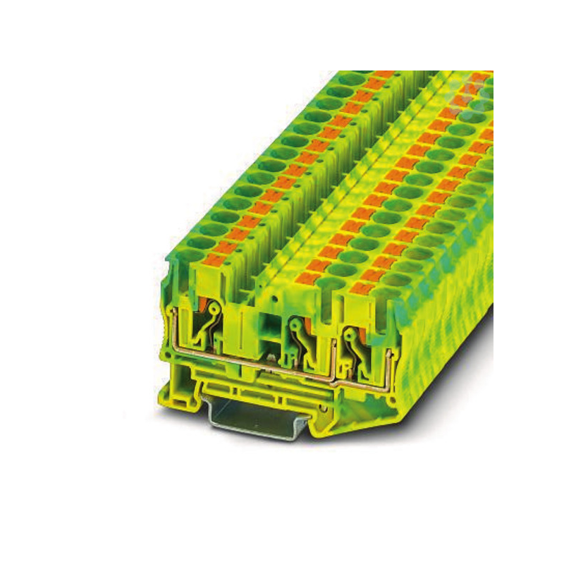 Clemă şir conductor protectie PT6-PE , Twin cu conexiune push-in 6mm2  ,Phoenix 3211498