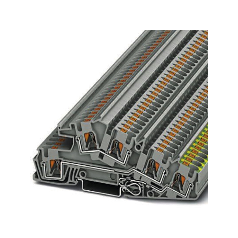 Clemă şir etajata ,PTI4-PE/L/L , 0.2-6qmm gri, conexiune push-in, Phoenix 3214050