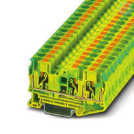 Clemă şir conductor protectie PT10-PE , Twin cu conexiune push-in 10mm2  ,Phoenix 3208745