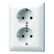 Priză dubla  SCHUKO 16A UP 250V alb alpin lucios JUNG AS5020UWW