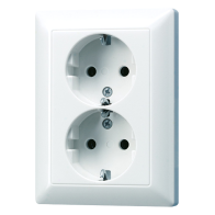 Priză dubla  SCHUKO 16A UP 250V alb alpin lucios JUNG AS5020UWW