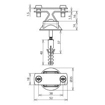 Suport fixare platbanda de perete OLZN (30x35mm), pre asamblat cu surub si diblu