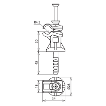 Suport fixare paratrasnet DEHNfix St/tZn-K-gri pentru Rd 6-10mm H 30mm cu diblu de impact 8x45