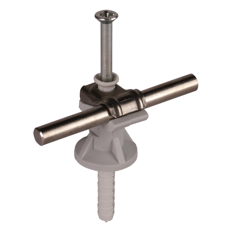 Suport fixare paratrasnet DEHNfix Inox-K-gri pentru Rd 6-10mm H 30mm cu diblu de impact 8x45