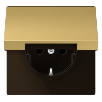 Priză SCHUKO  cu capac pliabil  Jung  ME1520KLC alama clasic