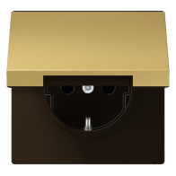 Priză SCHUKO  cu capac pliabil  Jung  ME1520KLC alama clasic