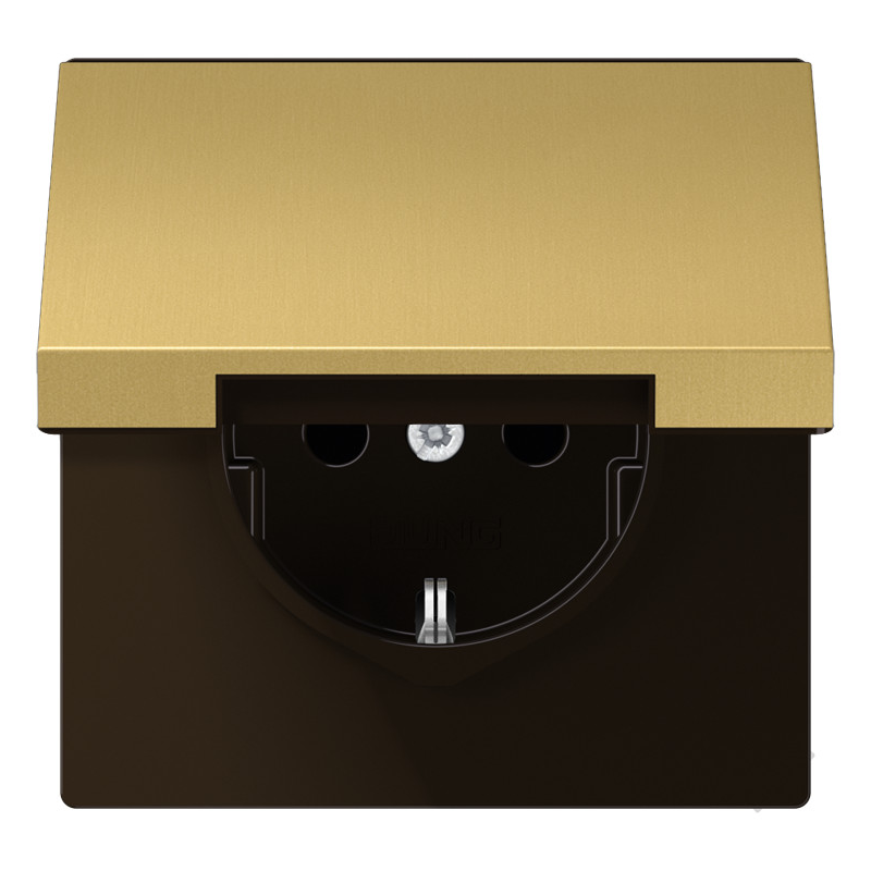 Priză SCHUKO  cu capac pliabil  Jung  ME1520KLC alama clasic