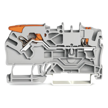 Clema sir 2 conductori ,WAGO 2102-5201 cu pârghie și buton 2,5qmm gri