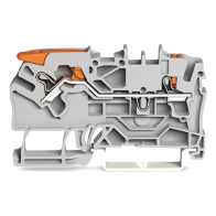 Clema sir 2 conductori ,WAGO 2102-5201 cu pârghie și buton 2,5qmm gri