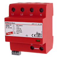 Descărcător supratensiune tip 1+2 combinat DEHNshield  Sistem trifazat TN-S, cu contact extern