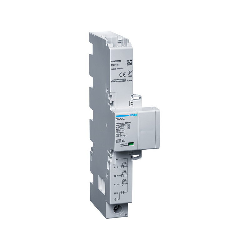 Descărcător supratensiune tip 1+2+3 Hager P 7,5kA TT/ TNS