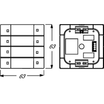 Element de control programabil de 4/8 ori cu câmp de etichetare gri