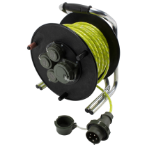 Rola de cablu Reflectorizant,etanșe la apa IP68 din cauciuc solid pt. pompieri ,  DIN 14680 , 230V/16A,50m