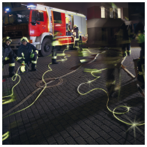 Rola de cablu Reflectorizant,etanșe la apa IP68 din cauciuc solid pt. pompieri ,  DIN 14680 , 230V/16A,50m