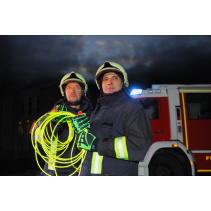 Rola de cablu Reflectorizant,etanșe la apa IP68 din cauciuc solid pt. pompieri ,  DIN 14680 , 230V/16A,50m