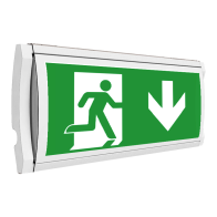 Indicator de ieșire de urgență , F65 LED Opticom ,cu autotest și baterie , 10 ani Garantie 6W, 25m, 1-3-8h, IP65, -20 +50°C