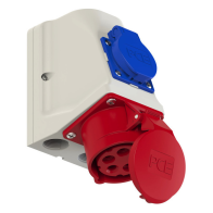 Priza de perete trifazata + shuko  16A 5p 6h IP44