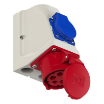 Priza de perete trifazata + shuko  32A 5p 6h IP44