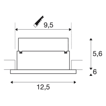 Iluminat indicator de urgență  P-LIGHT, fiting incastrat, LED, 6000K, rotund, alb, 5W