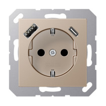 Priză SCHUKO Jung cu USB tip A si tip C , 16A 250V, A1520-15CACH, SAFETY+, seria AS/A