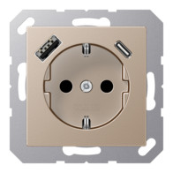 Priză SCHUKO Jung cu USB tip A si tip C , 16A 250V, A1520-15CACH, SAFETY+, seria AS/A