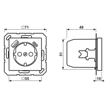 Priză SCHUKO Jung cu USB tip A si tip C , 16A 250V, A1520-15CASW, SAFETY+, seria AS/A