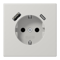 Priză SCHUKO Jung cu USB tip A si tip C , 16A 250V, LS1520-15CALG, SAFETY+, seria LS