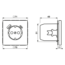 Priză SCHUKO Jung cu USB tip A si tip C , 16A 250V, LS1520-15CASWM, SAFETY+, seria LS