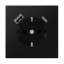 Priză SCHUKO Jung cu USB tip A si tip C , 16A 250V, LS1520-15CASWM, SAFETY+, seria LS