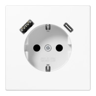 Priză SCHUKO Jung cu USB tip A si tip C , 16A 250V, LS1520-15CAWW, SAFETY+, seria LS