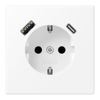 Priză SCHUKO Jung cu USB tip A si tip C , 16A 250V, LS1520-15CAWWM, SAFETY+, seria LS