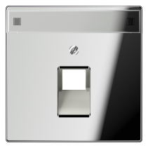 Capac pentru prize de date IAE/UAE 1 x 8 pini, cu camp de scriere, metal cromat, seria LS, crom strălucitor