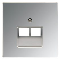 Capac pentru prize de date IAE/UAE 2x8pini, metal cromat, seria LS, crom strălucitor