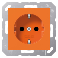 Priză SCHUKO, 16 A 250 V ~, SAFETY+, termoplastic antibacterian, seria AS, portocaliu (pentru ZSV)