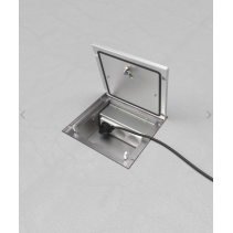 Prize de podea  3x Schuko,capac cu balamale din aluminiu cutie din Inox ,traversabil cu masina