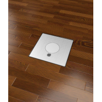 Prize incastrate in podea , cutie din Inox cu  capac articulat din aluminiu, cu tub, IP54 ,traversabil cu masina