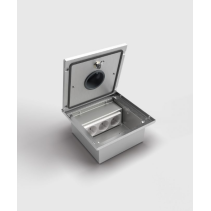 Prize incastrate in podea , cutie din Inox cu  capac articulat din aluminiu, cu tub, IP54 ,traversabil cu masina