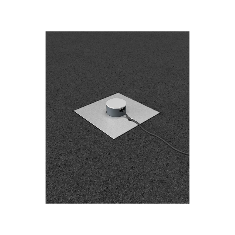 Prize incastrate in podea 2004Q , cutie din Inox cu  capac articulat din aluminiu, cu tub, IP54 ,traversabil cu masina