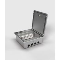 Prize incastrate in podea 2008A , cutie din Inox cu  capac articulat din aluminiu IP54 ,traversabil cu masina