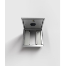 Prize incastrate in podea 2008Q , cutie din Inox cu  capac articulat din aluminiu, cu tub, IP54 ,traversabil cu masina
