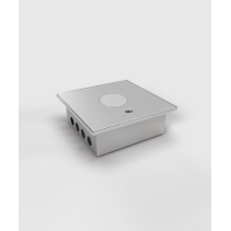 Prize incastrate in podea 2008Q , cutie din Inox cu  capac articulat din aluminiu, cu tub, IP54 ,traversabil cu masina