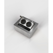 Prize incastrate in masa sau podea 3202E , cutie din Inox cu  capac articulat din aluminiu