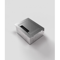 Prize incastrate in masa sau podea 3202E , cutie din Inox cu  capac articulat din aluminiu
